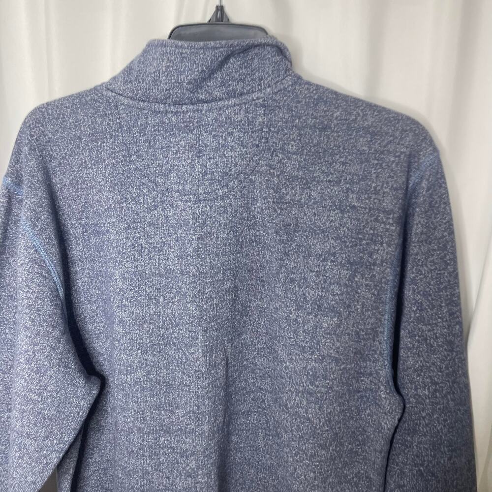 Izod Saltwater quarter zip half zip pullover knit sweater men's Medium blue gray - Picture 7 of 16